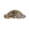 Infinity Decor Traditional Antique Brass Half Moon Floral Cup Shell