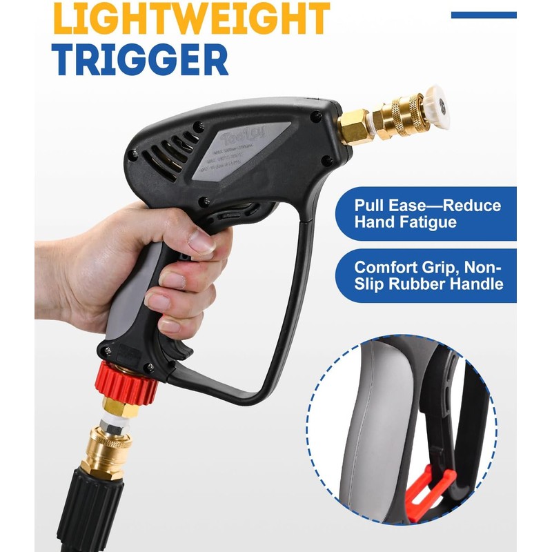 TOOLCY Pressure Washer Gun, Short Power Washer Gun, Commercial 5000