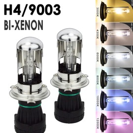Troniz H4 9003 Bi-Xenon HID Bulbs 35W Super Bright Dual Hi/Lo Headlight Bulb Replacement, 8000K Ice Blue, Pack of 2