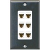 RiteAV Decorative 1 Gang 6 Port Cat6 Wall Plate -