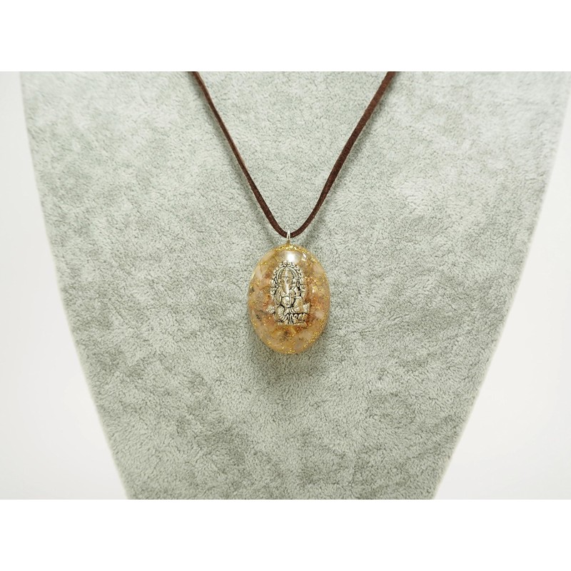 RELIGHT Natural Stone, Orgonite, Necklace, Ganesha, God Pendant, Power Stone,
