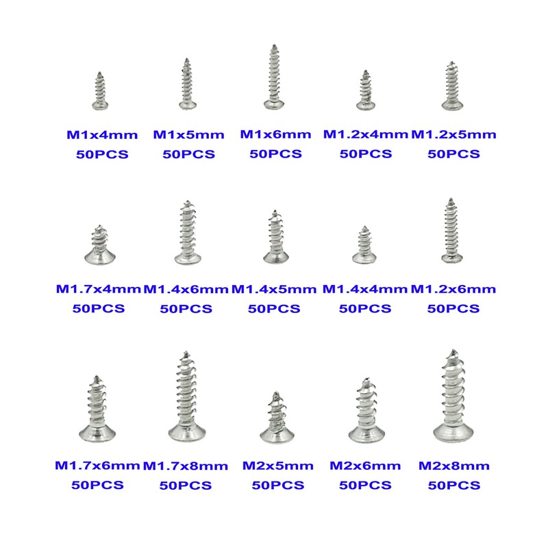 MCMASKE Metric M1 M1.2 M1.4 M1.7 M2 304 Stainless Steel