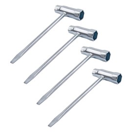 Pixaro Set of 4 Spark Plug Wrenches - 13 mm x 19 mm Valve Wrench, T Wrench, Chainsaw Wrench, Combination Wrench for Chainsaw Mowers, Lawnmowers, Brush Cutters