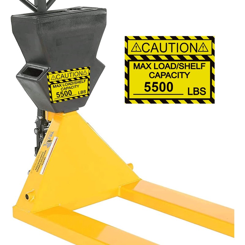 Pallet Rack Capacity Labels 3×4 Inch Caution MAX Load/Shelf LBS