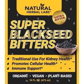 SUPER BLACK-SEED BITTER- Aids in Digestive health,Immune support, Brain function, Detoxification,Joint mobility, Vegan, Organic 16oz