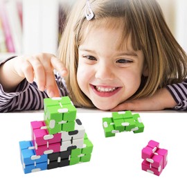 5 PCS Infinity Cube Toy, Fidget Blocks for Kids Boys Girls, Fidget Cube Toy, Flip Cube Finger Toys for Birthday Gifts Goodie Bag Basket Stuffers Classroom Prizes Party Favors