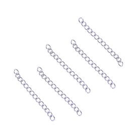 LiQunSweet 200 Strands 316 Stainless Steel Ends Pendant Necklace Bracelet Anklet Chain Extenders Twisted Chains Tails Solder for Necklace 40x3mm
