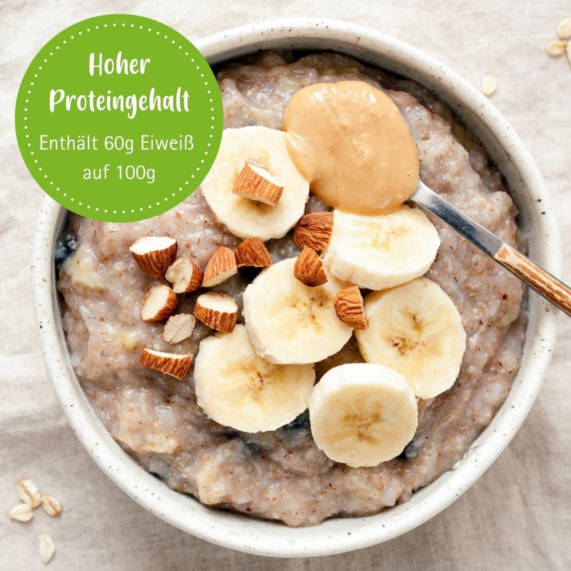 Bio Haferprotein 1kg - Veganes Proteinpulver ohne Süßstoff mit 60%