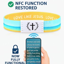 AJORR Bible Verse Bracelet, Nfc-Enabled Christian Daily Prayer Wearable Scripture Bracelet for Men, Women, And Teens