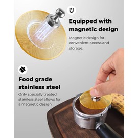 3 Pcs 58mm Espresso Puck Screen - 0.2mm Ultra Thin Espresso Puck, Metal Reusable Coffee Filter, Compatible with Espresso Machine 58mm Portafilter Basket (Golden)