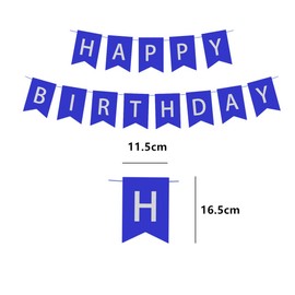 Senmaid Happy Birthday Banner Blue, Boys Birthday Large Hanging Bunting Garland Party Decoration for Boys Kids Deep Blue