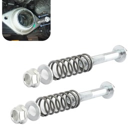 GRANDI 2 PCS Car Exhaust Manifold Bolt, Wear-Resistant & Rustproof Bolts and Nuts Kit with Springs, Heat-Resistant Automotive Repair Replacement Accessories, Universal for Most Cars (Silver)