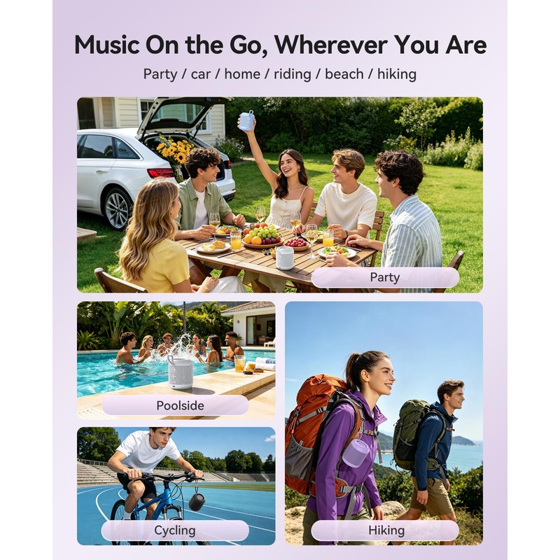 ORICO Portable Bluetooth Speaker, 27H Playtime, IPX5, Wireless, Small
