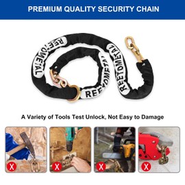 REETOMETAL Heavy Duty Security Chain, 6 Foot x 3/8" Thick Hardened Steel Cut Proof Anti-Theft Lock Chain for Motorcycles, Bicycles, ATVs, Trailers, Containers