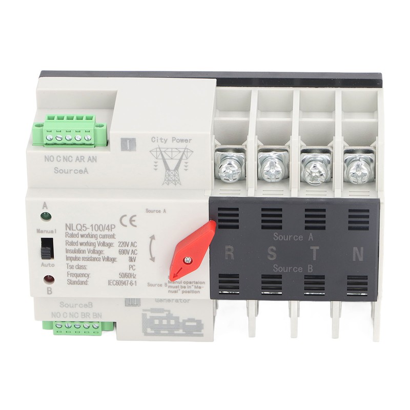 AC220V Dual Power Automatic Transfer Switch 4P Millisecond Switching Generator