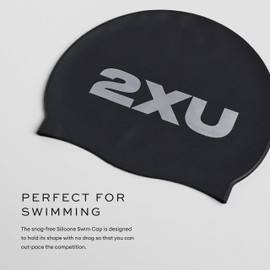 2XU Unisex 2 x U Silikon-Badekappe, Weiß, Einheitsgröße