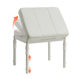 Adjustable Ottoman Pouf, 4 Height Position & 60 Degree Tilt Angle Adjustment Footrest Ottomans Footrest Foot Stools Pouffe Footstool for Under Desk for Living Room Home(Carbon Gray)