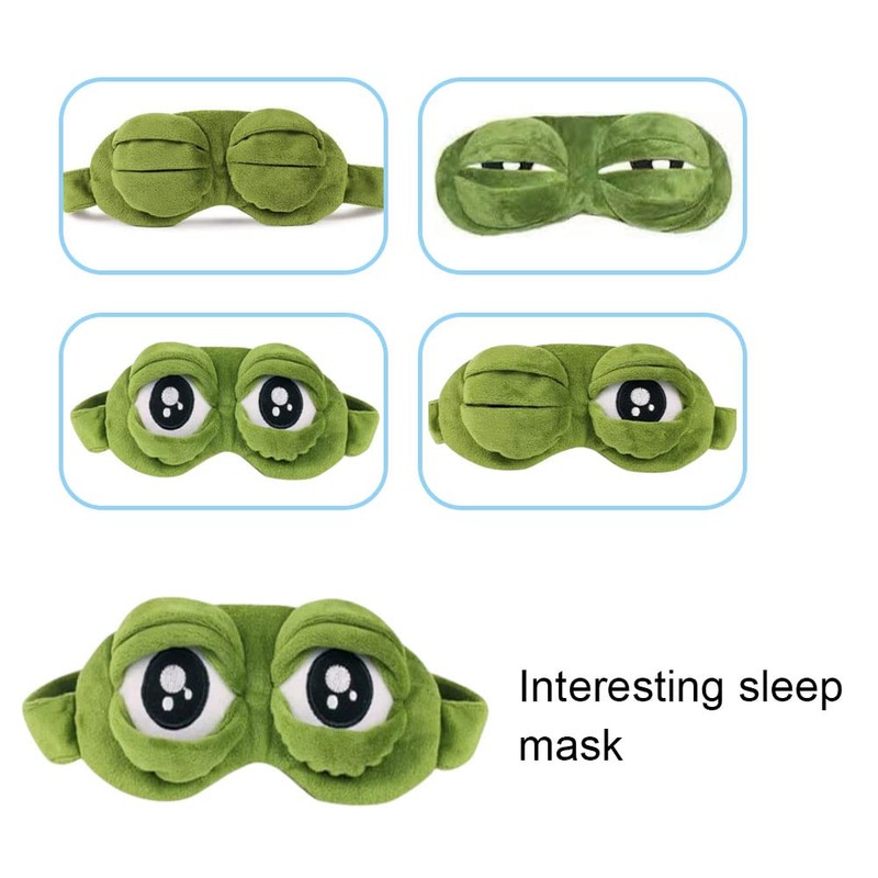 Frog Plush Kids Eye Masks for Sleeping Cartoon Fluff Blindfold