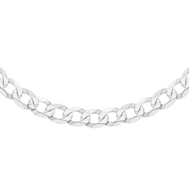 Tuscany Silver Flat Curb Chain Necklace of 61 cm/24-inch