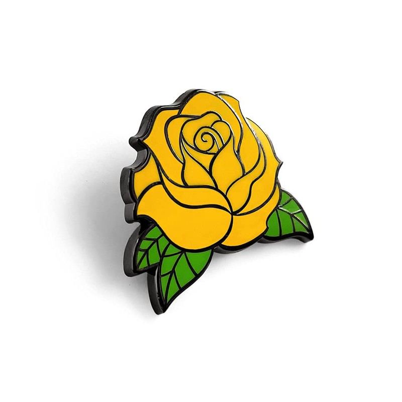 Pinsanity Yellow Rose Enamel Lapel Pin