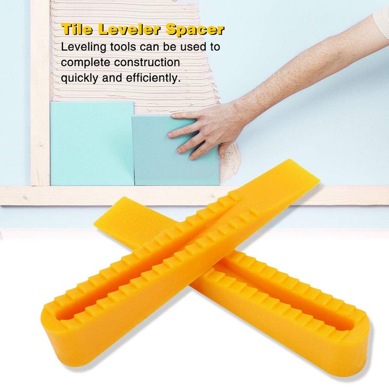 Tile Leveling System Plastic Leveler Spacers Wedges 100-Pack Yellow for