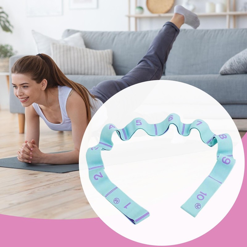 Yoga Strap with Loops, 10 Loops Leg Stretcher Belt, Strength