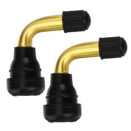 Tubeless Tire Valve Stems, 2 Pcs PVR60/PVR70 Tire Valve Stem Bent 90 Degree Angled Brass Stem, Tire Rubber Nozzle Core, Compatible with Most Tubeless Tire Rim, Motorcycle, Scooter, ATV