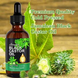 2PACK Jamaican Black Castor Oil,100% Natural Premium Organic Cold Pressed Unrefined Castor Oil for Eyelashes & Eyebrows Hair Growth Thicker,Body Face Skin Nourish, Relaxation Sore Muscles,120ML