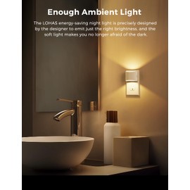 L LOHAS LED Night Lights Plug into Wall, Dimmable Night Light with 3 Level Brightness, 3000K Soft White, 2 Pack, White Housing