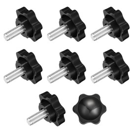 sourcing map 8Pcs Clamping Screw Knob, 1/4-20 x 0.55 Hex Shaped Star Knob Plastic Grips Hand Tightening Screw Handle for Umbrella Base Mechanical Furniture, 32mm Dia