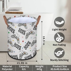 Play game Laundry Basket for Clothes Books Toys Adult Kids Rotundity Laundry Hampers Bin for Bathroom Kitchen Hotel