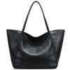 KKXIU Large Tote Bag for Women with Zipper Work Leather