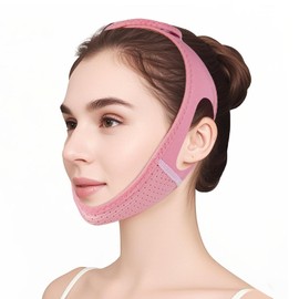 V Face Masks, Reusable Face Bands, V-Line Lifting Chin Strap for Double Chin and Saggy Face Skin, Designed for Daily Use, Pink