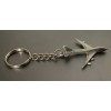 BOEING PASSENGER JET AIRPLANE PILOT KEY CHAIN / Pewter on