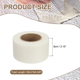 PATIKIL Drywall Repair Mesh Tape, 3 inch x 164 ft Fiberglass Repair Patch Self-Adhesive Dry Wall Joint Tape 6 Mesh Wall Hole Crack and Seam Patch, White