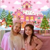 Avezano Gingerbread House Party Decorations Pink Gingerbread House Backdrop Banner