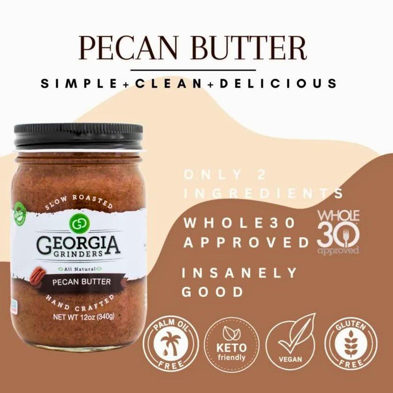 Georgia Grinders Premium Nut Butter, Pecan, 12 oz