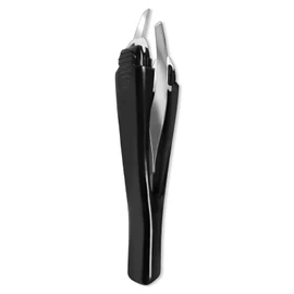 WELANE Professional Eyebrow Tweezer, 1 PCS Stainless Steel Slant Tip Tweezer for Facial, Brow, Ingrown Hair Removal (Black)