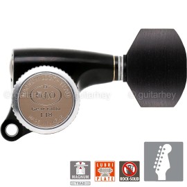 GOTOH NEW Gotoh SGS510Z-EN07 MGT 6 in line Locking Tuners Set 18:1 Gear Ratio - BLACK