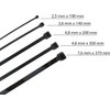 HORZEFIX Cable Ties Pack of 100 Black Long UV Resistant