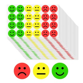 Nzexlyva 600 Pcs Smiley Face Stickers, Round Red Yellow Green Traffic Light Emoji Stickers, Happy Sad Emotions Face Stickers Labels, Teachers Parents for Kids Reward, Feelings Diary