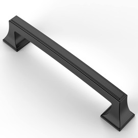Asidrama 6 Pack 5 Inch(128mm) Matte Black Kitchen Cabinet Handles, Cabinet Pulls Kitchen Cabinet Hardware Cupboard Handles Drawer Handles Dresser Pulls