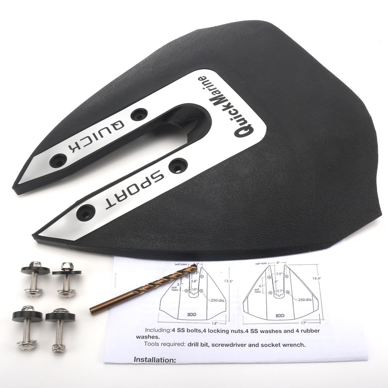 QuickMarine Whale Tail Hydrofoil Stabilizer for Marine 8-40 HP Outboard