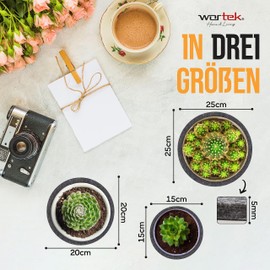 wortek Filzuntersetzer rund für Vasen Blumen Glas - 6er Set - 15cm / 20 cm / 25cm – Untersetzer Gläser Schwarz Topfuntersetzer Glasuntersetzer Tischuntersetzer Untersetzer Blumentopf Untersetzer Filz