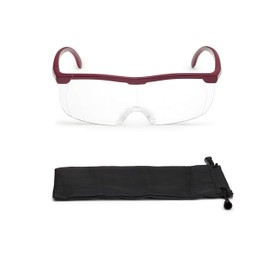 FALINGO Magnifying Glasses Magnifying Glasses Magic Glasses Magnifying Glass on the Nose Optical Magnification to 200% (Red)