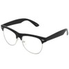 Classic Half Frame Full Brow Clear Lens Sunglasses Vintage Black