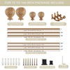 Mayrhyme Wood Double Curtain Rods Set for Windows 72 to