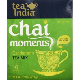 Tea India Cardamom Tea Mix - Chai Moments Cardamom Tea 10 Instant Tea Packets