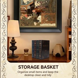 HERCHR Decorative Book Box, Vintage European Style Fake Book Storage Box Trinket Storage Box, Safe Fake Book for Home Decoration (L)