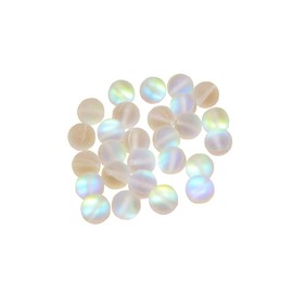 JIHUOO Matte Crystal Glass Beads - Mermaid Aurora & Moonstone Beads for Jewelry Making - 6 mm, 100 pcs